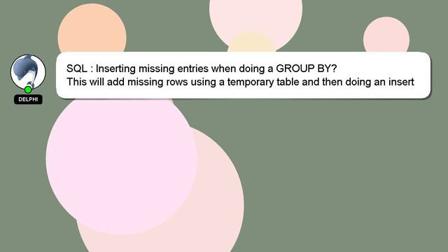 SQL : Inserting missing entries when doing a GROUP BY? смотреть онлайн