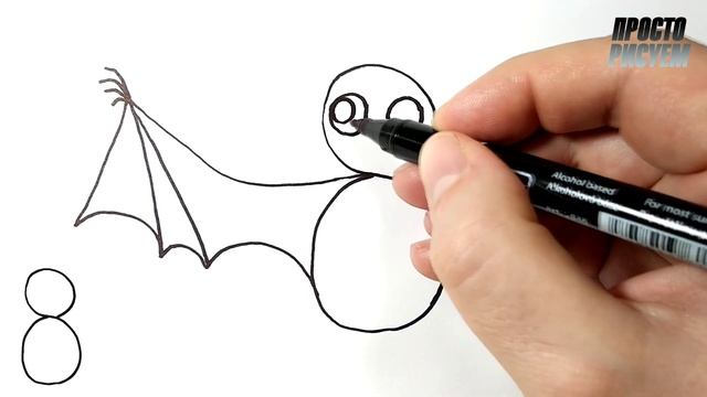 Как нарисовать МИЛЫЙ РИСУНОК из цифры 8 смотреть онлайн