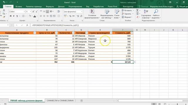 Урок 1. EXCEL "Умная таблица" и "Условное форматирование" смотреть онлайн