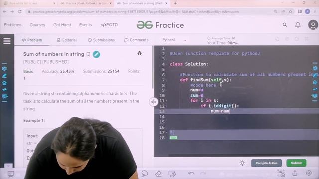 Sum of numbers in string | School Practice Problem | Avneet Kaur Saini смотреть онлайн