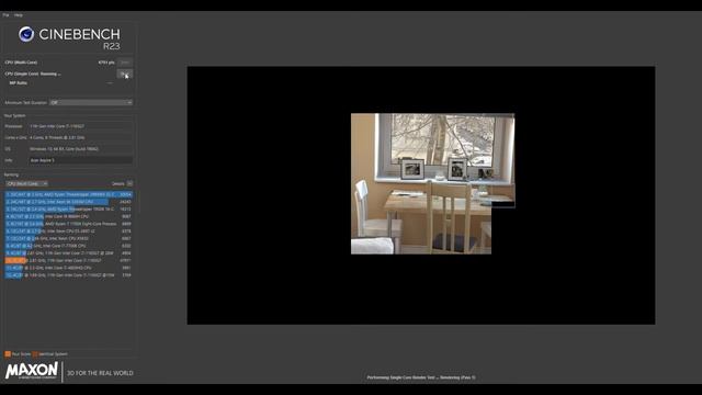 Intel i7-1165G7 {ACER Aspire 5 - A515} - Cinebench R23 CPU-Test смотреть онлайн