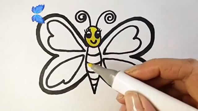 How to Draw A butterfly EASY AND SIMPLE For Kids?Как Быстро нарисовать БАБОЧКУ для детей смотреть онлайн