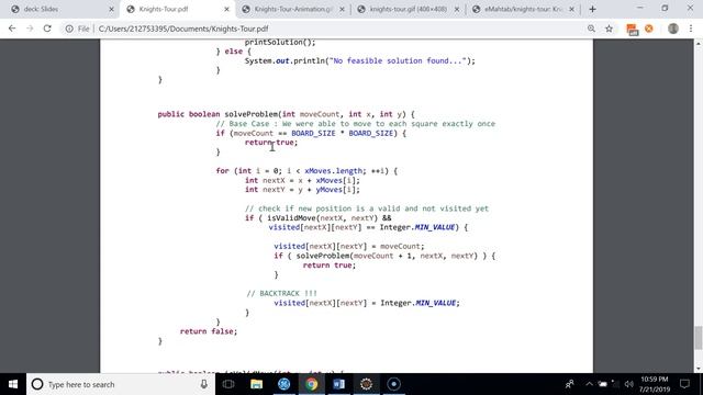 Knight's Tour - Explanation and Implementation смотреть онлайн