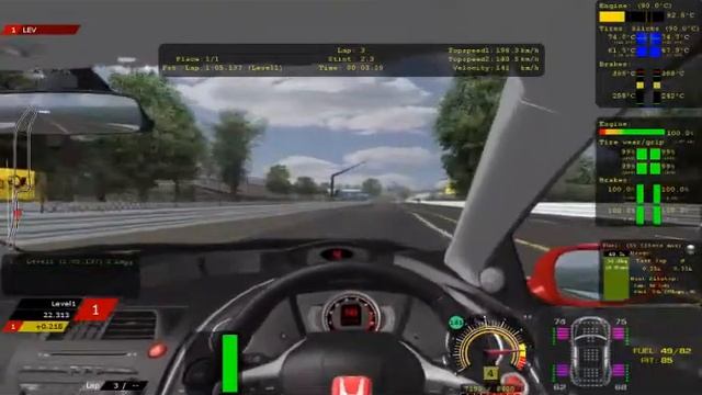 rFactor - Car Test - Honda Civic Type R 2007 - Norisring смотреть онлайн
