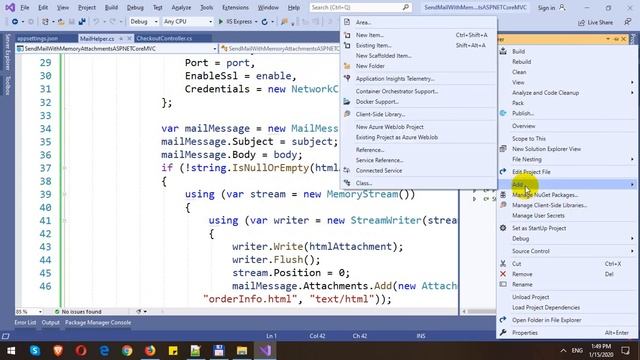 Send Mail with Attachments from MemoryStream in ASP.NET Core MVC смотреть онлайн