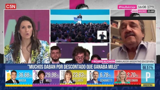 Habló RICARDO ALFONSÍN tras los RESULTADOS de las ELECCIONES GENERALES 2023 смотреть онлайн