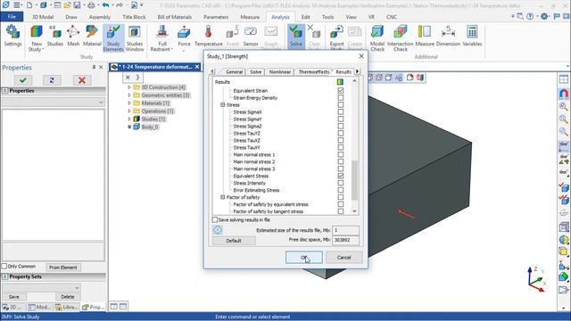 T-Flex Analysis v16 - Statics - Thermoelasticity - Thermal Deformation of a 3D Brick смотреть онлайн
