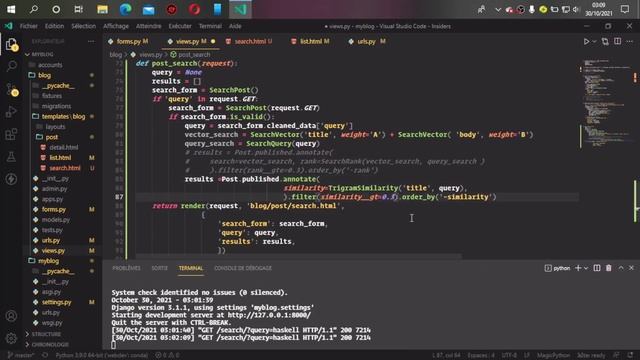 ? Créer un blog complet avec django de A-Z #28 La Recherche | Partie #4 recherche par similarité смотреть онлайн