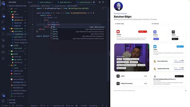 Bento Style Portfolio Website with Next.js 13 and Tailwind смотреть онлайн