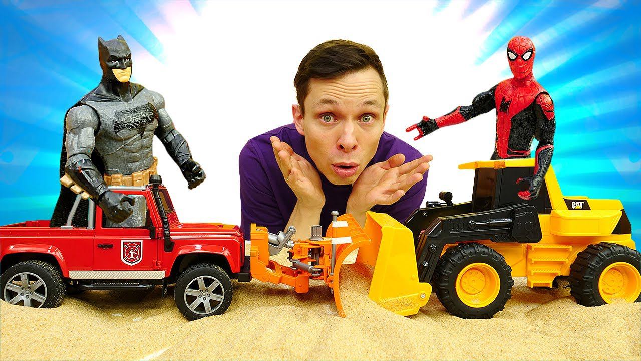 Человек Паук попал в ловушку! Бэтмен спасает супергероя! - Игры машинки для мальчиков. Видео игрушки смотреть онлайн