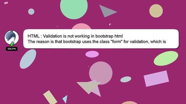 HTML : Validation is not working in bootstrap html смотреть онлайн