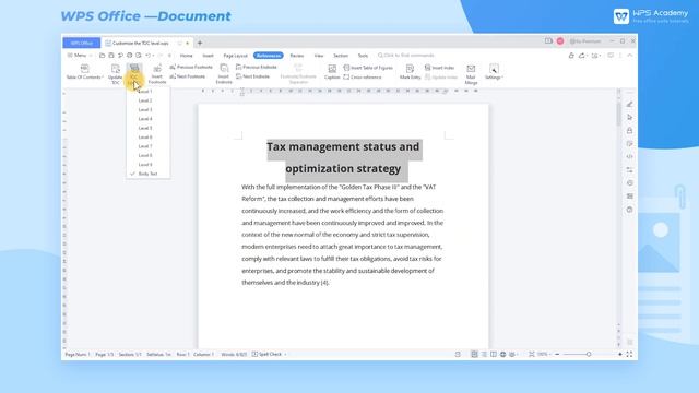 [WPS Academy] 1.6.5 Word: Customize the TOC level смотреть онлайн