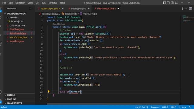 if-else/ switch-break in java| Java Full course For beginners|lecture 4 смотреть онлайн