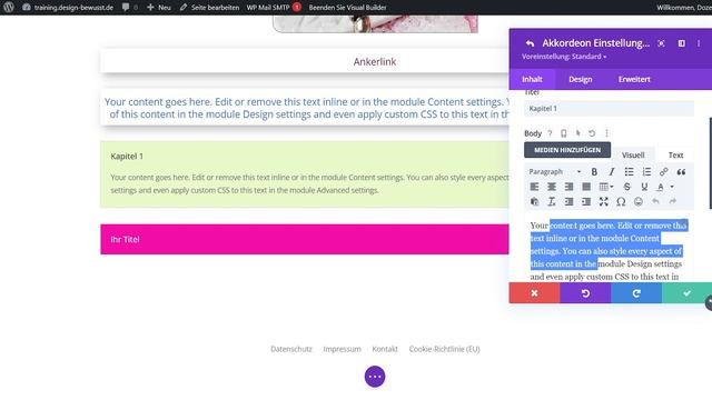 13) Das Akkordeon Modul - Wordpress Adventskalender - Webdesign mit Divi смотреть онлайн