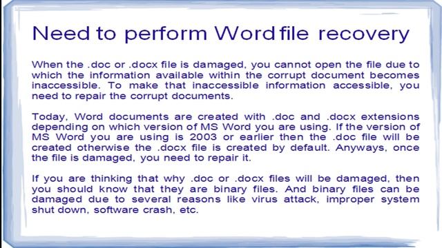 Word Recovery - Word File Repair - Doc Recovery смотреть онлайн