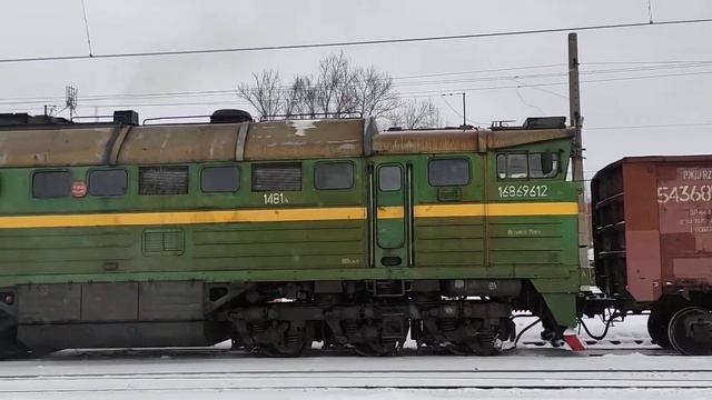 Зелёный Боинг! тепловоз 2ТЭ116-1481, ст.Цветочная, г.СПб, 31.01.2022г. смотреть онлайн