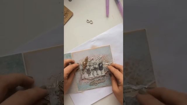 Мастер класс. Винтажная открытка, фон трафаретами. смотреть онлайн