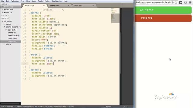 8 - Extender Estilos con extend y Placeholder - Curso Básico de Sass смотреть онлайн