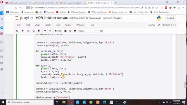 Handwritten digit recognition using OpenCV and Tkinter Canvas | Python project | GUI in python смотреть онлайн
