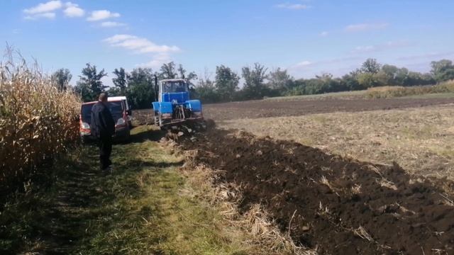 т 150 после ремонта, настроика плуга. смотреть онлайн