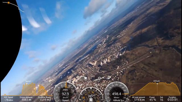 Bebop 2 (altitude 540m & Crash) Идем на рекорд высоты и скорости смотреть онлайн