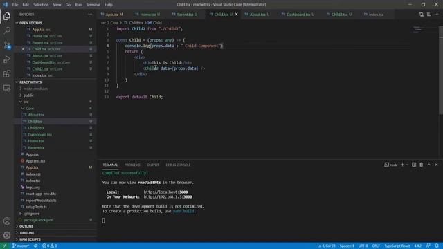 Part 3 - Pass Data from Parent to Child Component in React JS Single Page Application with TS смотреть онлайн