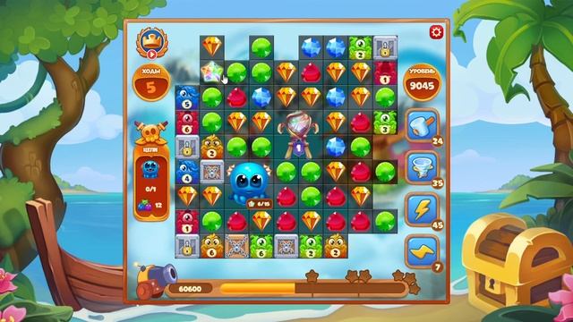 Как пройти уровень 9045 игры Сокровища Пиратов смотреть онлайн