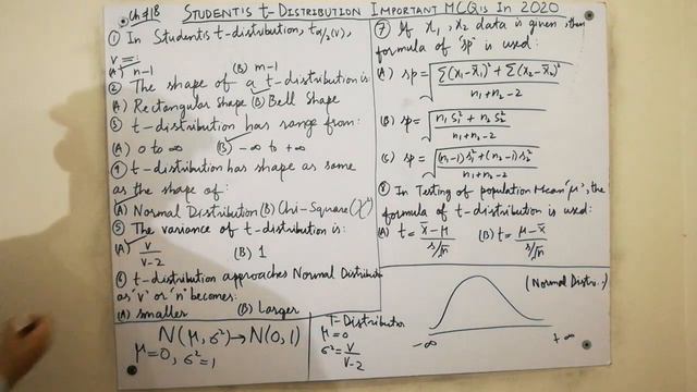 Student's t-Distribution Multiple Choice Questions(MCQ) 2020 | t distribution | t test | t value смотреть онлайн