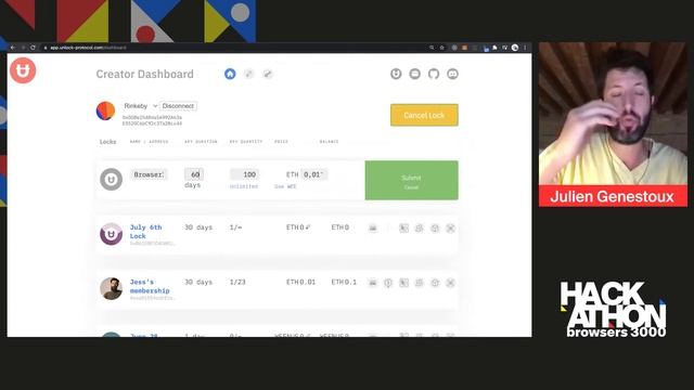 Browsers 3000: Introduction to Unlock Protocol, Adding Utilities to NFTs - Julien Genestoux смотреть онлайн