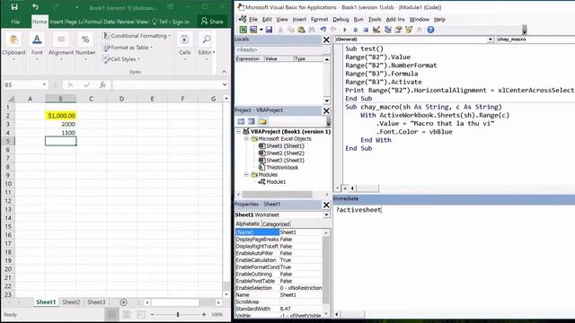 VBA32 Thủ thuật VBA - sử dụng cửa sổ Immediate смотреть онлайн