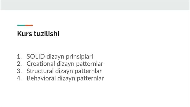 Kirish - Design Patterns (Uzbek) смотреть онлайн