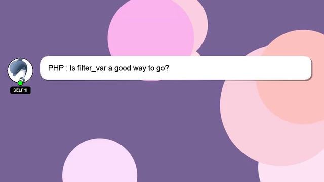 PHP : Is filter_var a good way to go? смотреть онлайн