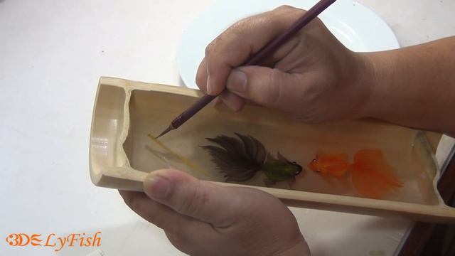 Golden Fish on Bamboo with 3D Resin - 3D Fish - 3DLyFish смотреть онлайн