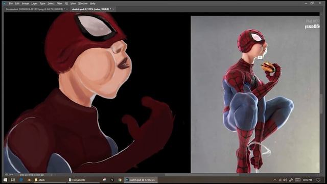 Spider-Man Sketch to Painting | Digital Painting|2d Art|Speed Art|Time-Lapse|Amazing eat burger Ar смотреть онлайн
