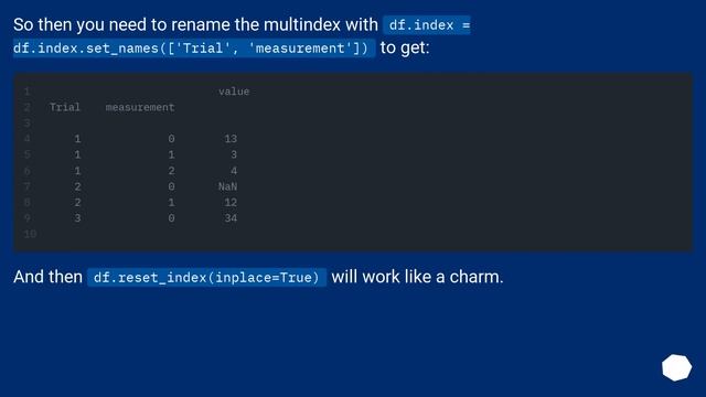 Turn Pandas Multi-Index into column смотреть онлайн