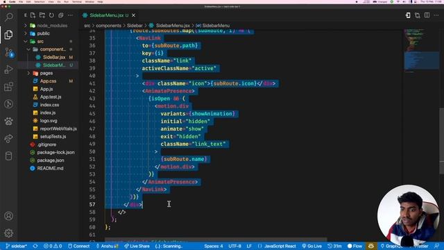 React Sidebar With Dropdown Menu Tutorial | Framer Motion | Hindi смотреть онлайн