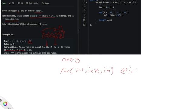 LeetCode 1486. XOR Operation in an Array смотреть онлайн
