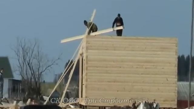 Садовый дачный дом из профилированного бруса. Строительство. смотреть онлайн