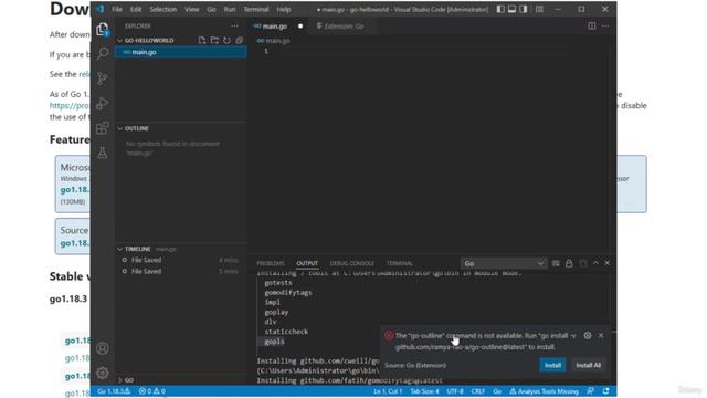 1. Golang: Installation смотреть онлайн