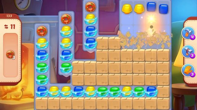 HomeScapes Level 133 no boosters (18 moves) смотреть онлайн