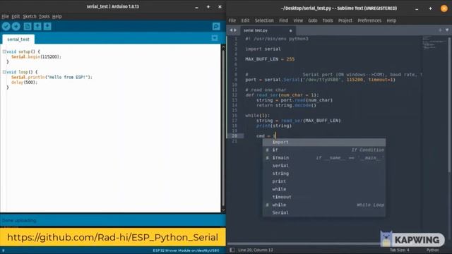 Send commands from Python to ESP32 via Serial - [Part 1] смотреть онлайн