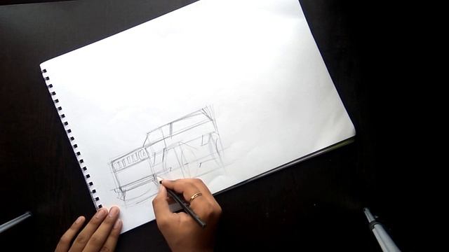 Basic techniques for sketching a car, jeep or any four wheeler.(Industrial Design)-| Rahul's Art | смотреть онлайн