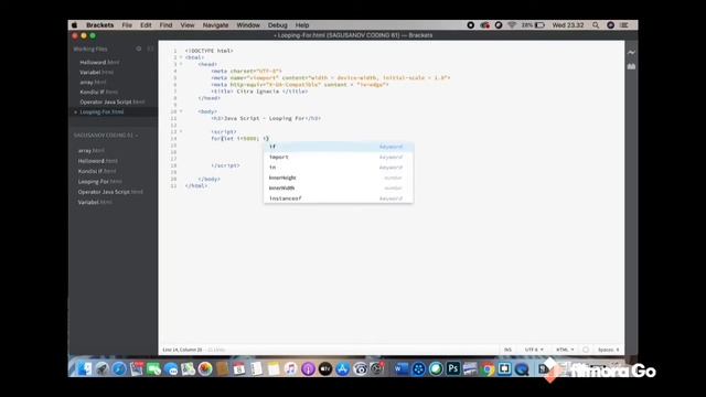 CODING Java Script by SAGUSANOV IGI Part LOOPING BRACKETS смотреть онлайн