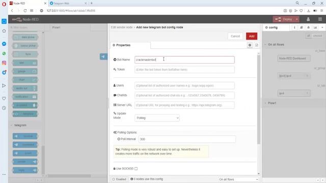 node red telegram смотреть онлайн