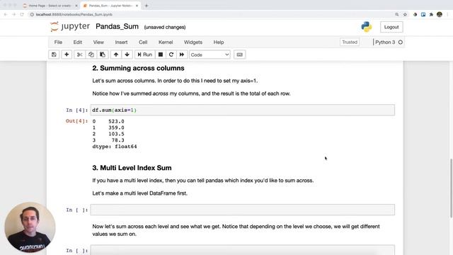 Pandas Sum | pd.DataFrame.sum() смотреть онлайн