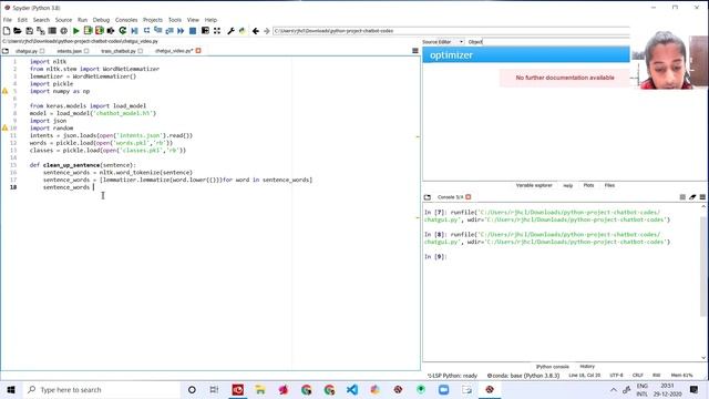 Create a Chatbot in Spyder using NLTK (natural language tool kit) and Keras - code to create / C 2 смотреть онлайн