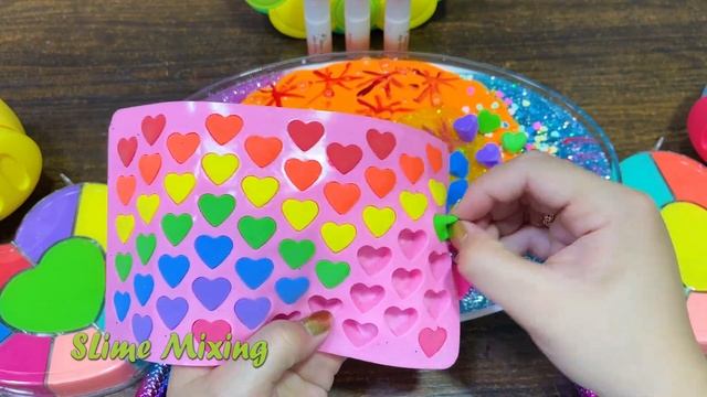HEART Slime! Mixing Makeup, Clay And More Into GLOSSY Slime!Satisfying  Slime Mixing #425