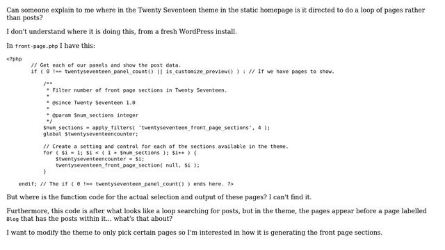 Wordpress: Twenty Seventeen Pages Loop смотреть онлайн