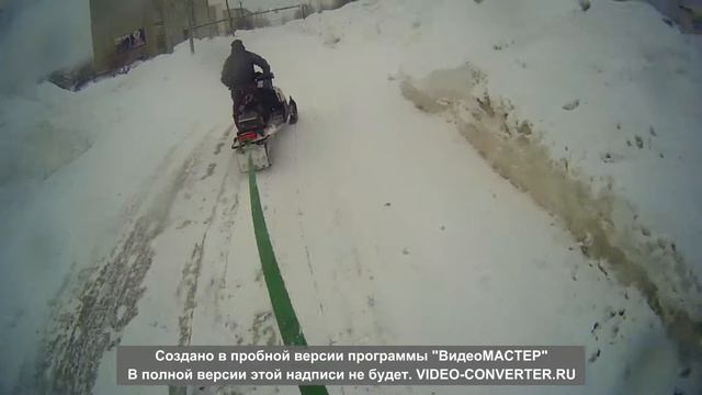 На лыжах к снегоходу, по Солнечному)) смотреть онлайн