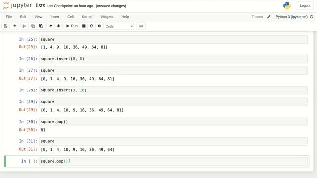 Python lists and basic operations смотреть онлайн